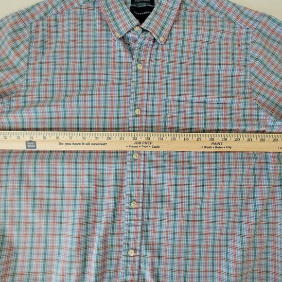 Saddlebred Mens Green Blue Plaid Short Sleeve Shirt Size XL - Picture 11 of 12